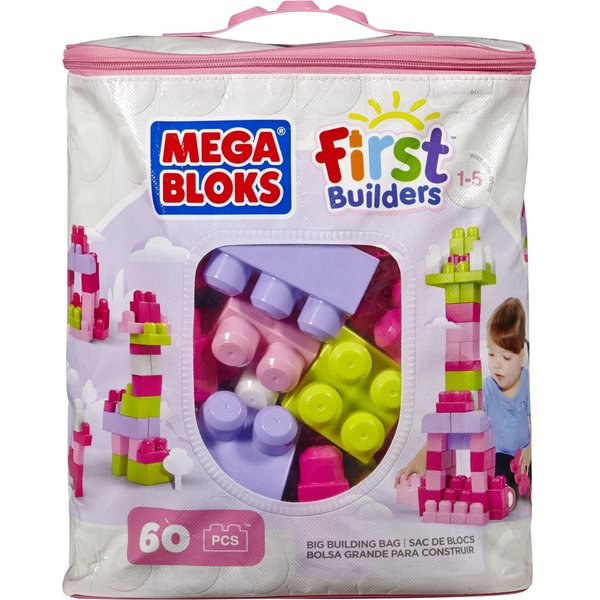 Różowa torba z klockami 60 el. First Builders 2015 Mega Bloks