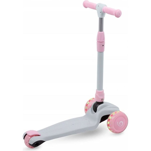 Hulajnoga 3-kołowa świecące koła Jax Kidwell - Gray/Pink