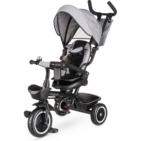 Rowerek trójkołowy 3w1 obracany Stars - grey premium