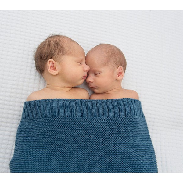Bambusowy koc tkany 80x100 Lullalove - Petrol
