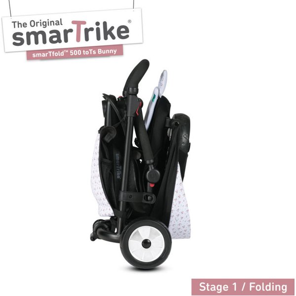 Rowerek trójkołowy składany Folding Trike 500 7w1 Smart Trike - czarny/różowy