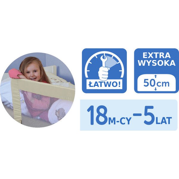 Barierka do łóżka Sleep'n Keep XL 150x50cm Reer - beżowy