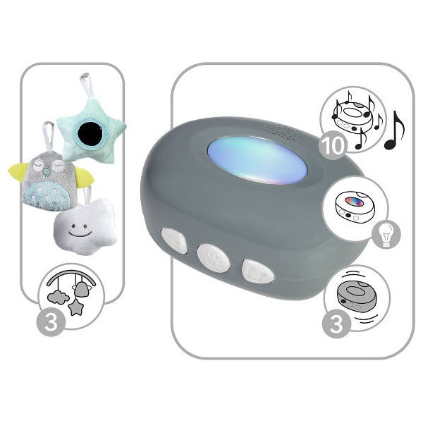 Leżaczek bujaczek z modułem sensorycznym 0-18kg Tumi Kidwell - króliczki