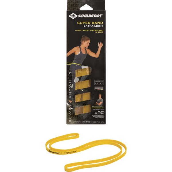 Guma oporowa do ćwiczeń Super Band Extra Light 6-12 kg Schildkrot Fitness - żółta