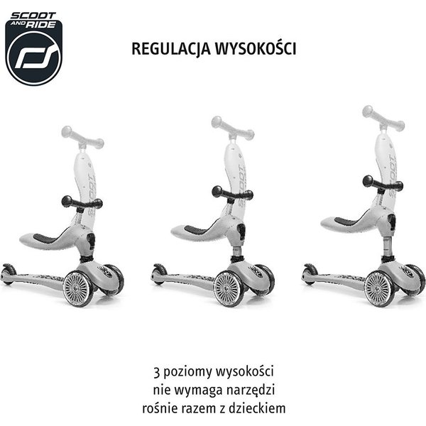 Jeździk, hulajnoga Highwaykick 1 z zamykanym schowkiem Scootnadride - brown