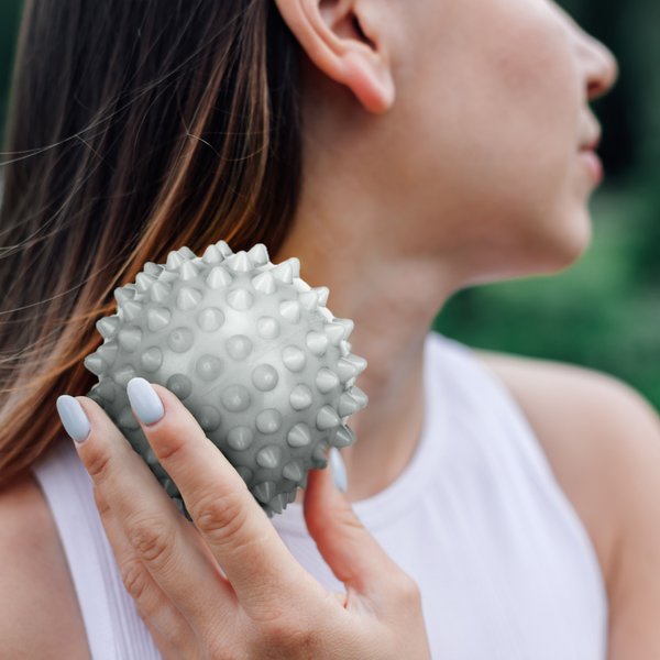 Piłeczki sensoryczne, jeżyki do masażu 65mm 4 szt. Gymtek - niebieski