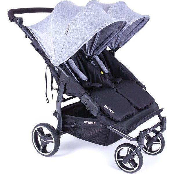 Wózek bliźniaczy Easy Twin 3.0S + Zestaw Kolorystyczny Baby Monsters - heathergrey