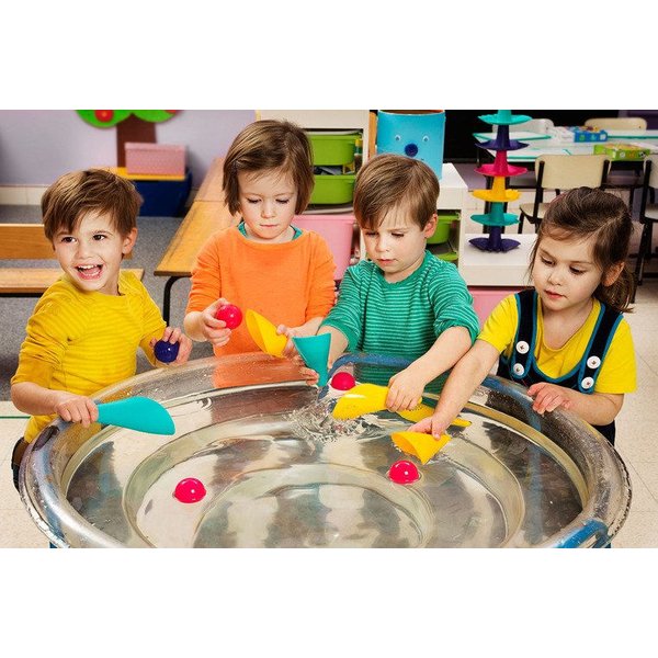 Zestaw 2 łopatek wielofunkcyjnych z piłeczką Cuppi Quut - Green, yellow, cherry