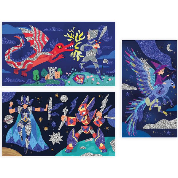 Zestaw kreatywny Brokat Bohaterowie 6+ Janod