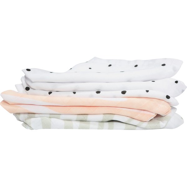 Chusteczki muślinowe bawełniane 7szt. Motherhood - zebra łososiowa