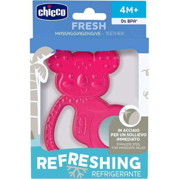 Silikonowy gryzak ze stalą nierdzewną Chicco - różowy