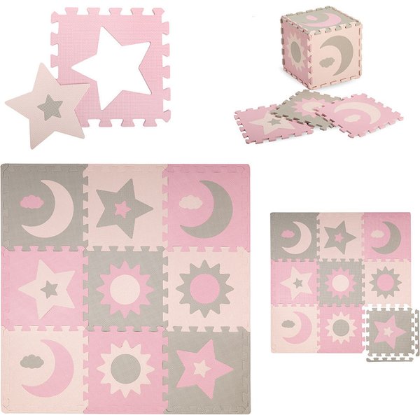 Mata, puzzle piankowe Nebe Momi - różowy