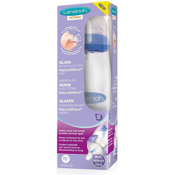 Butelka szklana ze smoczkiem Natural Wave Lansinoh - 240 ml