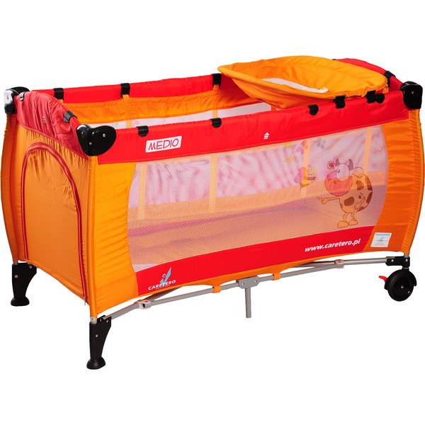 Łóżeczko turystyczne Medio Classic Caretero - pomarańczowe 2015