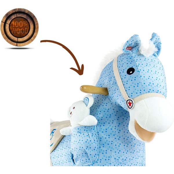 Koń Pony na biegunach z efektami dźwiękowymi Milly Mally - jasnoniebieski