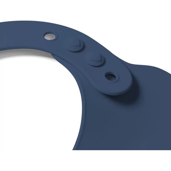 Silikonowy śliniak z regulowanym zapięciem BabyOno - granatowy