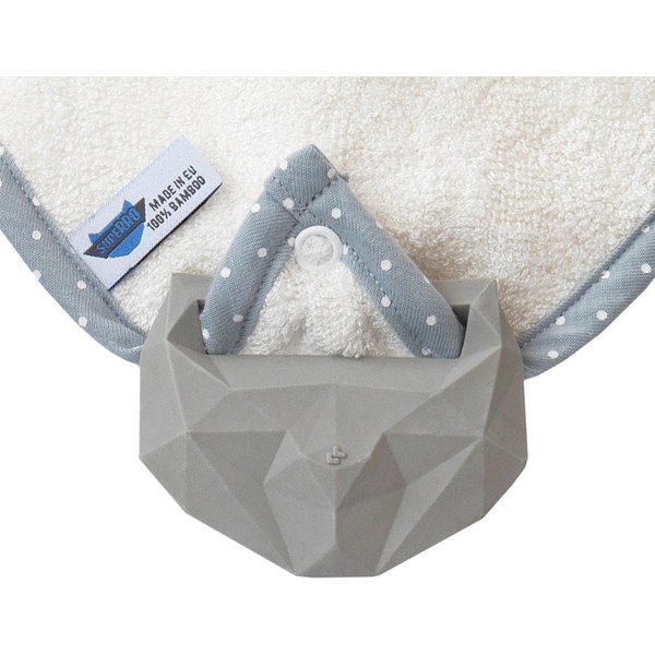 SupeRRO Śliniak z kauczukowym gryzakiem Baby Hevea Lullalove - ecru