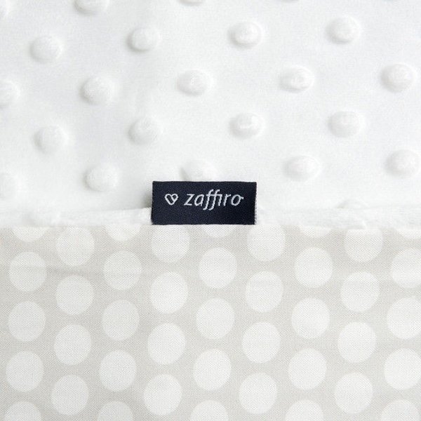 Kocyk bawełniany z minky 75x100cm Zaffiro - Bialy Grochy