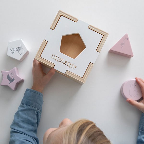 Sorter kształtów Zoo Little Dutch - różowy