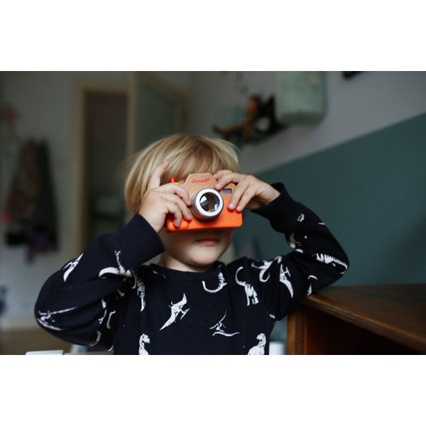 Drewniany aparat fotograficzny z dźwiękami Janod