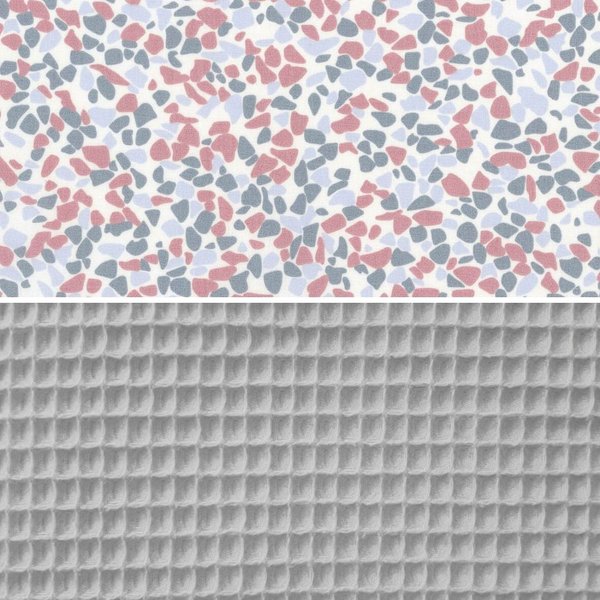 Śpiworek 5w1 Zaffiro - Grey waffle + Pink stones