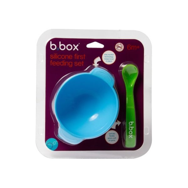 Silikonowa miseczka z przyssawką i łyżeczką B.Box - Ocean breeze