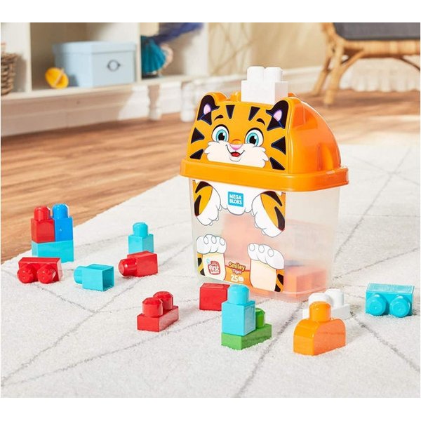 Pojemnik z klockami 25 el. Mega Bloks - tygrys