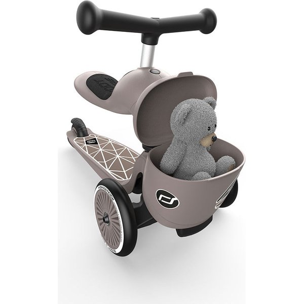 Jeździk, hulajnoga Highwaykick 1 z zamykanym schowkiem Scootnadride - brown