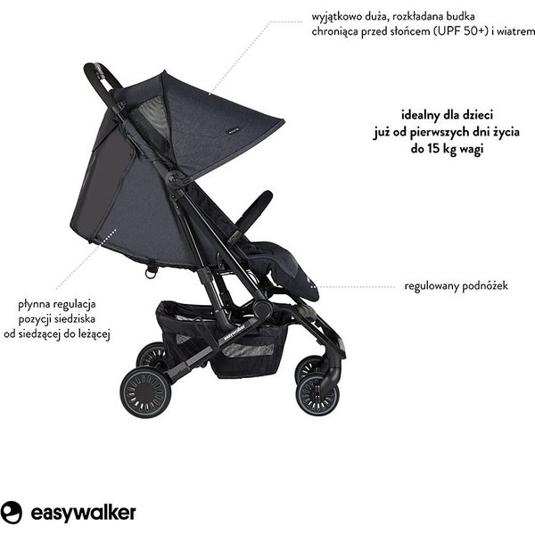 Wózek spacerowy Buggy XS Easywalker - Melange Grey 2019