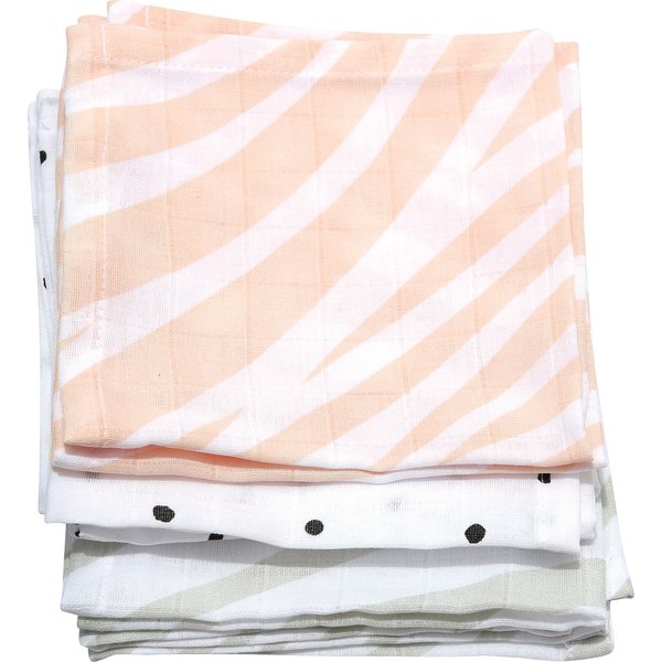 Chusteczki muślinowe bawełniane 7szt. Motherhood - zebra łososiowa