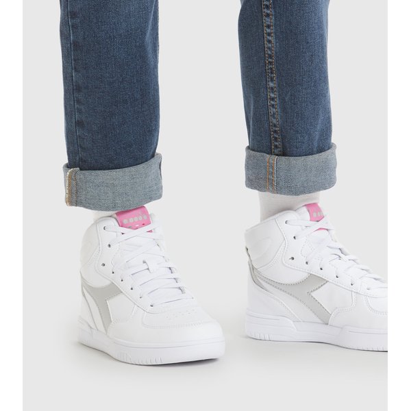 Buty młodzieżowe Raptor Mid GS Diadora - white/pink