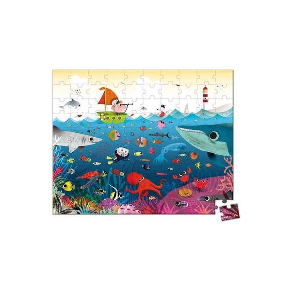 Puzzle w walizce 100 el. Janod - Podwodny świat