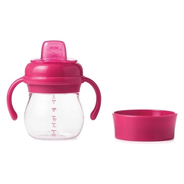 Kubek Transitions treningowy miękki ustnik 2w1 4m+ 150 ml Oxo - Pink