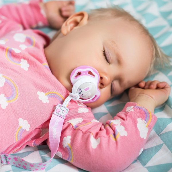 Smoczki 2szt. silikonowe 6-18m Babyono - Królik różowy