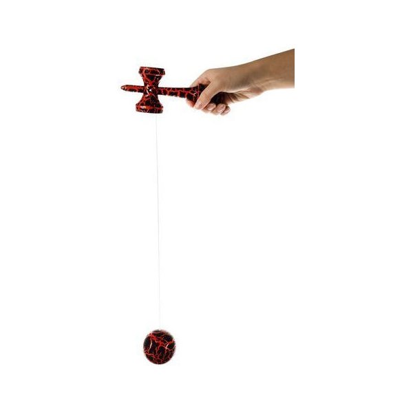 Gra zręcznościowa drewniana Kendama - czerwony