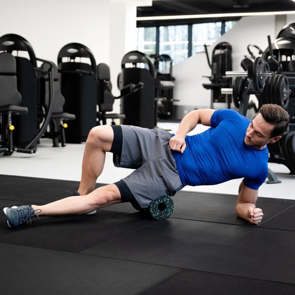 Zestaw do masażu i jogi: 2 piłki i roller, wałek Gymtek - czarny-zielony