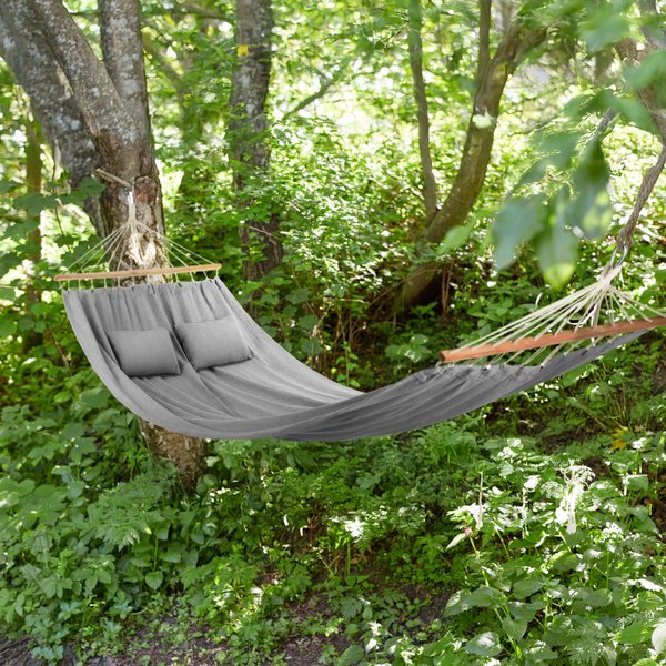 Hamak dwuosobowy z poduszkami Outtec - szary