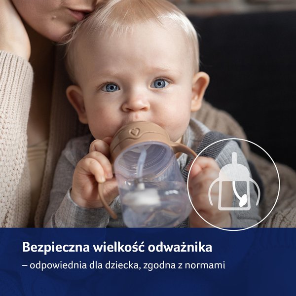 Pierwszy kubek z obciążoną słomką 150ml Lovi - brown