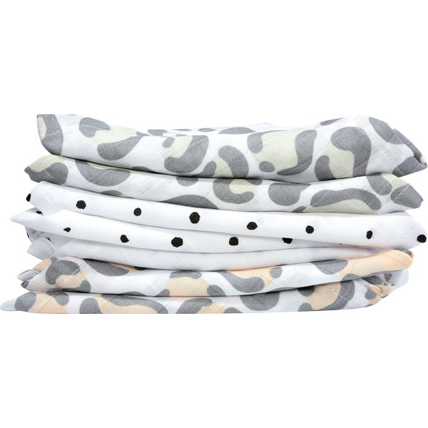 Chusteczki muślinowe bawełniane 7szt. Motherhood - ocelot łososiowy