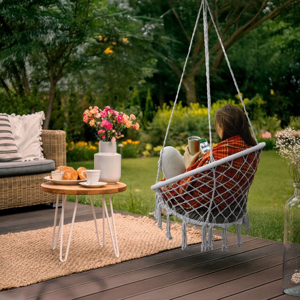 Huśtawka bocianie gniazdo boho XXL Outtec - grey