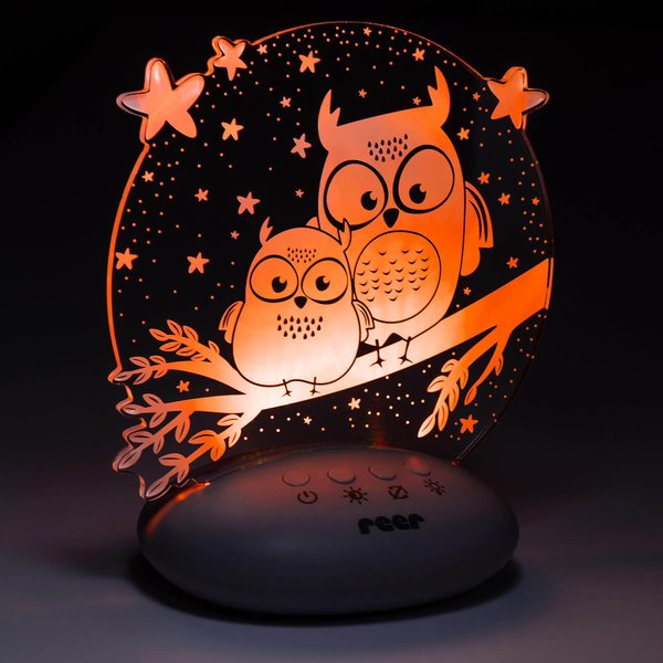 Lampka nocna LED na baterie 7 kolorów timer Reer - sowa