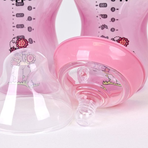 Butelka 2x340ml dekorowana 3m+ Tommee Tippee - różowa
