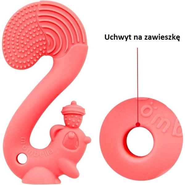 Gryzak zabawka Squirrel Mombella - red