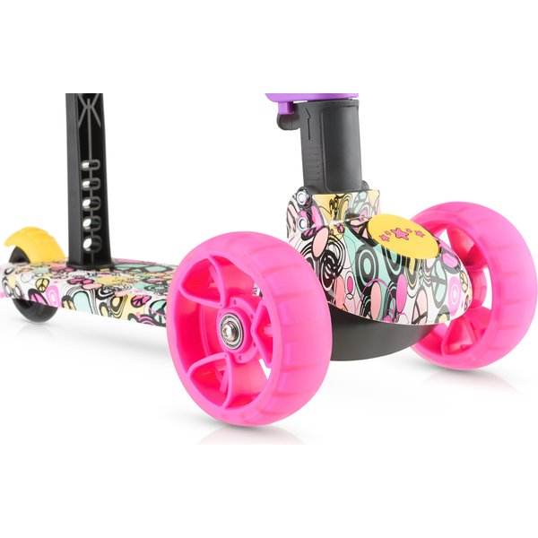 Hulajnoga trójkołowa składana, jeździk 2w1 LED Stars WYPRZEDAŻ - 3