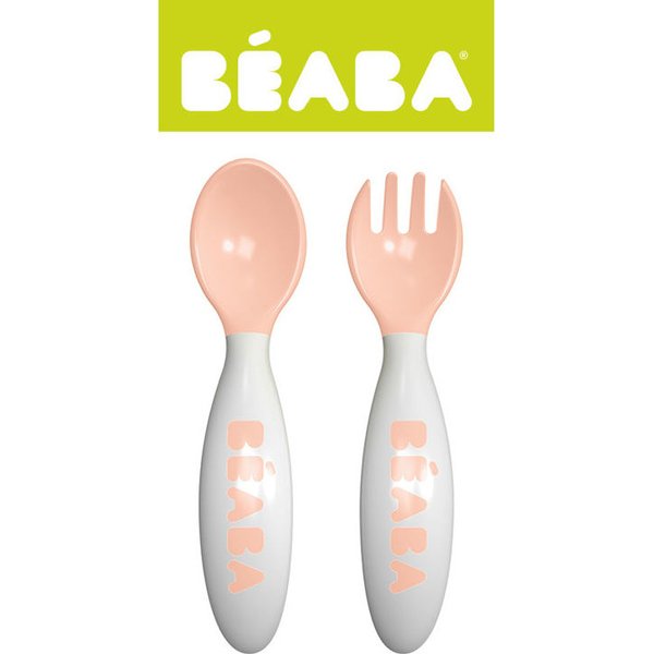 Sztućce plastikowe w etui Beaba - nude