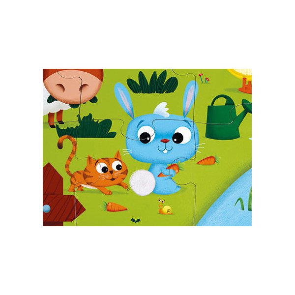 Puzzle sensoryczne 20 elementów Janod - farma