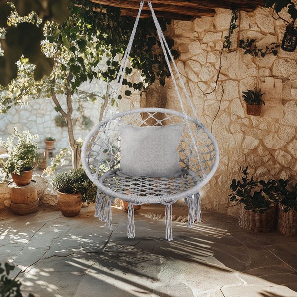 Huśtawka bocianie gniazdo boho XXL Outtec - grey