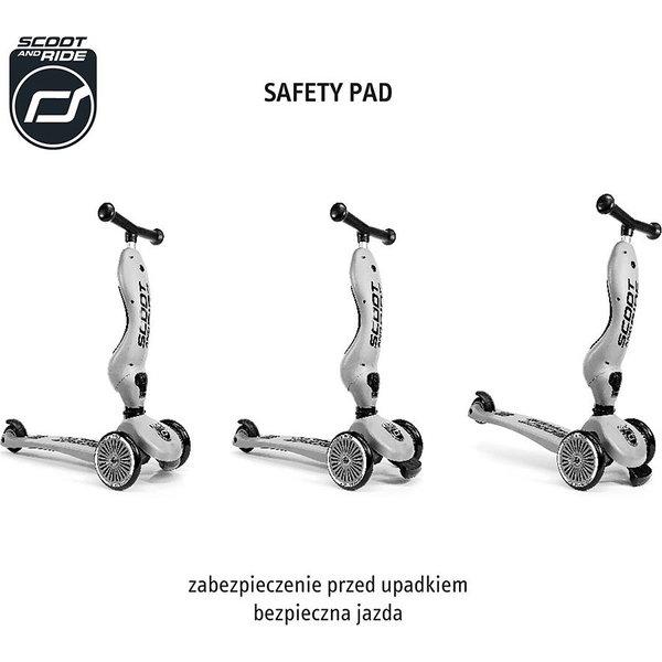 Jeździk, hulajnoga Highwaykick 1 z zamykanym schowkiem Scootnadride - brown