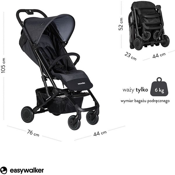 Wózek spacerowy Buggy XS Easywalker - Melange Grey 2019