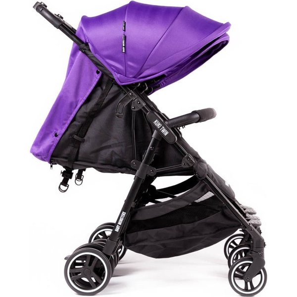 Wózek bliźniaczy Kuki Twin + Zestaw Kolorystyczny Baby Monsters - purple